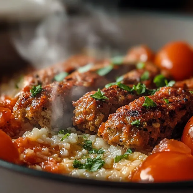 Tomaten-Kritharaki mit veganen Cevapcici – Einfach und Lecker