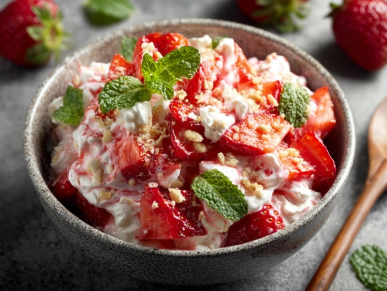 Erdbeer Fluff Salat: 5 unglaubliche Sommer Genüsse - Erdbeer Fluff Salat - additional detail