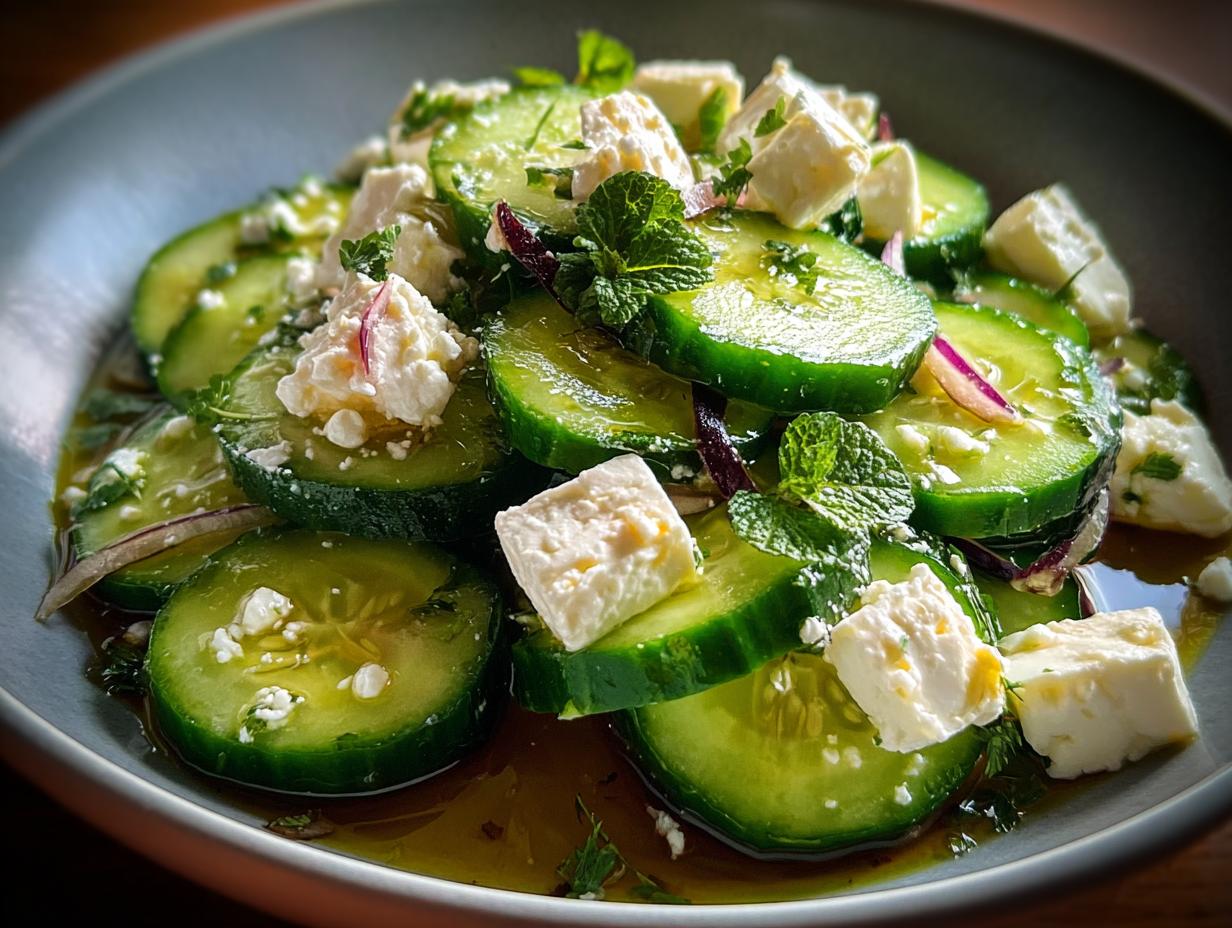 Maak de beste Gurken Feta Salat met 3 geheimen 5 Maak de beste Gurken Feta Salat met 3 geheimen - Gurken Feta Salat - additional detail