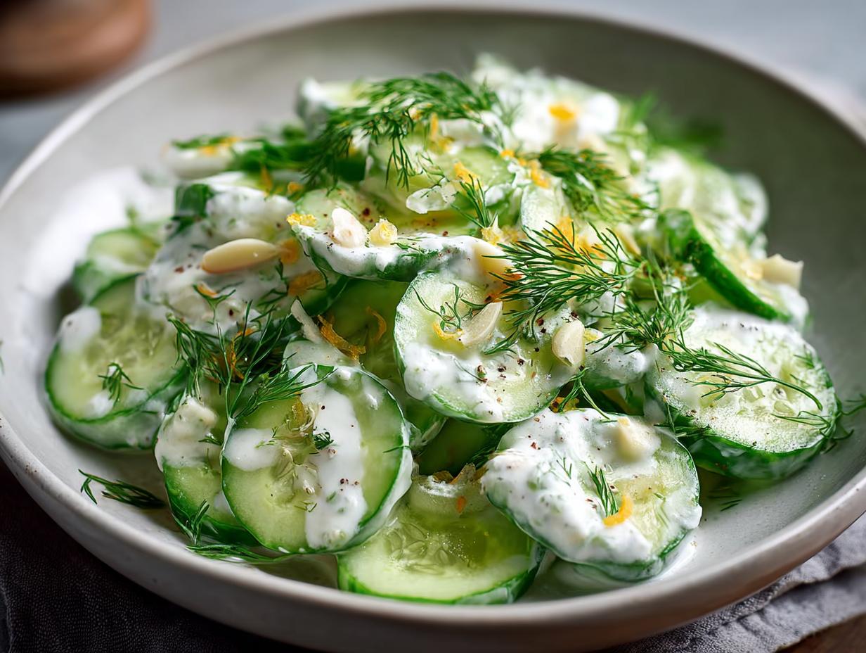 Gurkensalat mit Joghurt: Snel, makkelijk recept 5 Gurkensalat mit Joghurt: Snel, makkelijk recept - Gurkensalat Mit Joghurt Rezept - main visual representation
