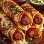 Gebackene Hot Dogs Tortilla
