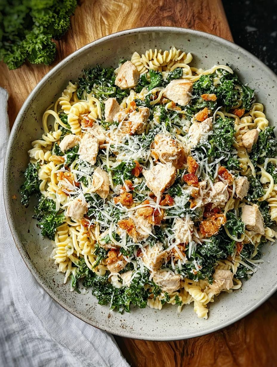 Kale Chicken Caesar Pasta: Super Lekker in 45 Min! 5 Heerlijke Kale Chicken Caesar Pasta met romige dressing en verse ingrediënten