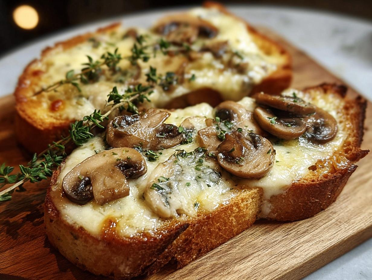 Knusprige Kaese Champignon Knoblauch