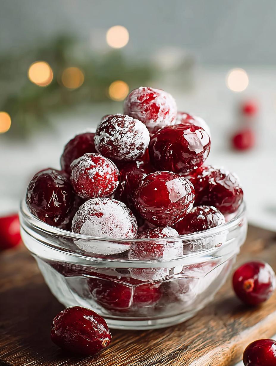 Magische Gekonfijte Veenbessen: 1 Geheim, Unieke Smaak - Candied Cranberries - een kom vol glinsterende gekonfijte veenbessen