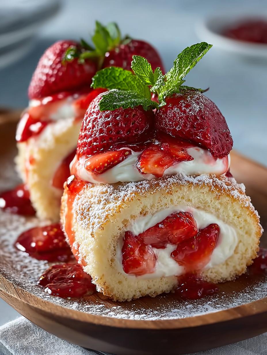 Erdbeer Kasekuchen Rollen