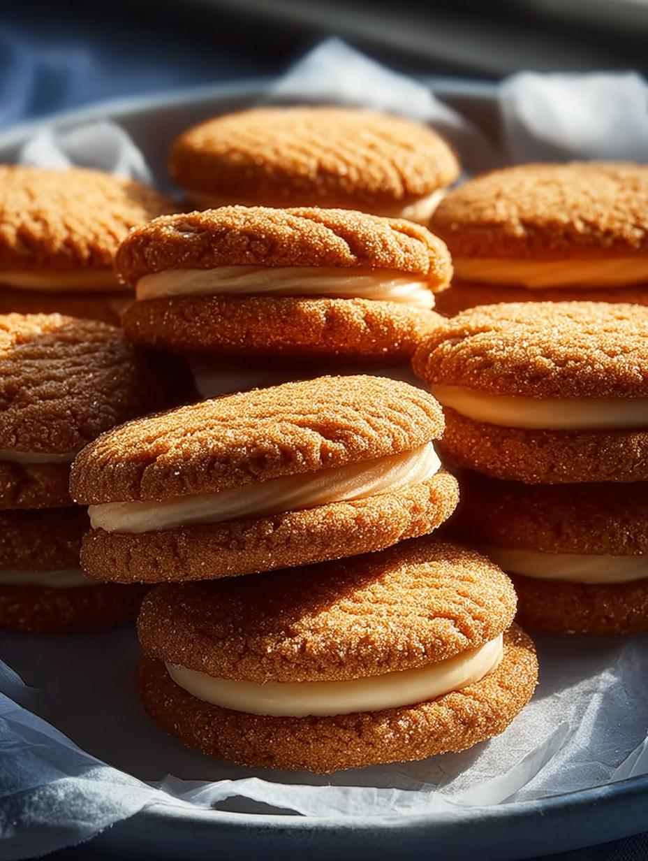 Heerlijke Ginger Kisses Biscuits: Een Zalige Traktatie - Ginger Kisses Biscuits - close-up van een gevuld gemberkoekje