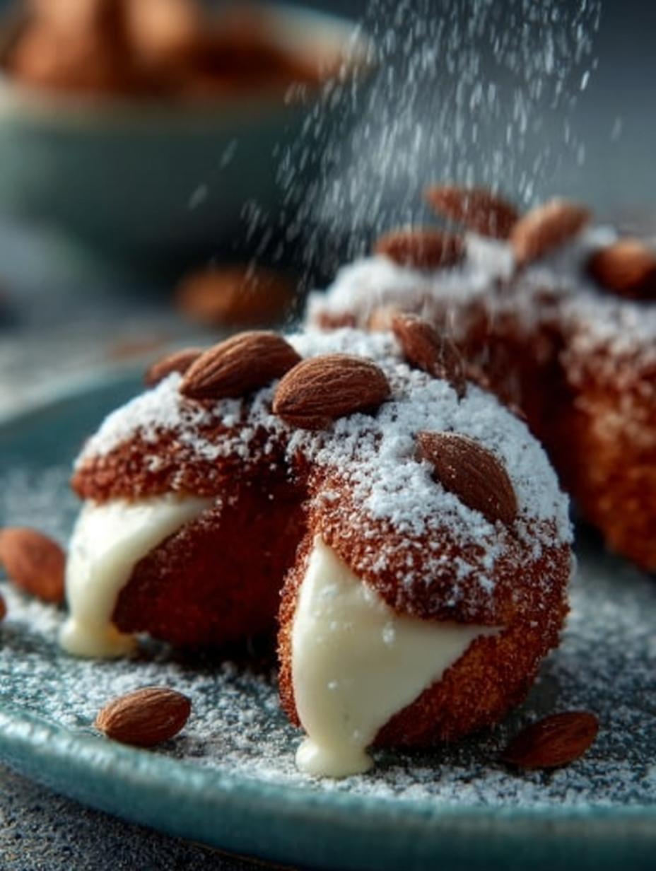 Close-up van perfect gebakken Nougat Kipferl Leckere Weihnachtsplatzchen op een schaal, klaar om te serveren