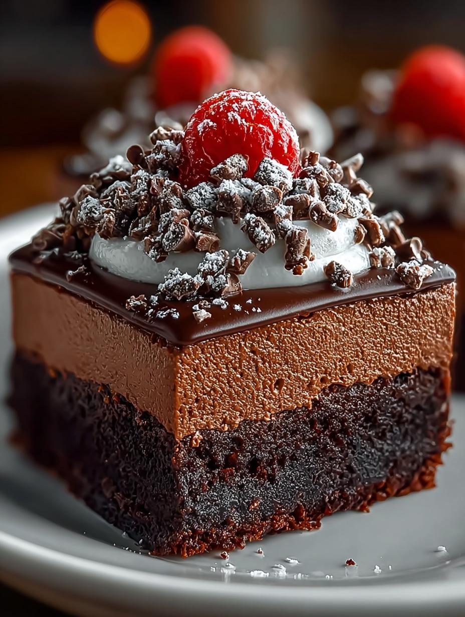 Schokoladenmousse Brownies: 1 Hemelse, smeuïge droom - Schokoladenmousse Brownies - additional detail