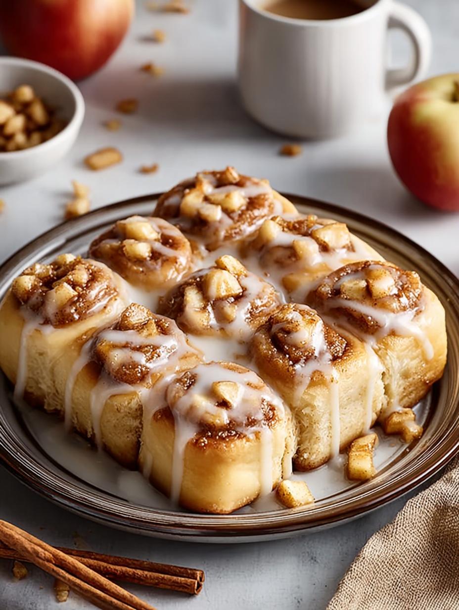 Heerlijke Soft Baked Apple Cinnamon broodjes met romig glazuur, perfect voor ontbijt