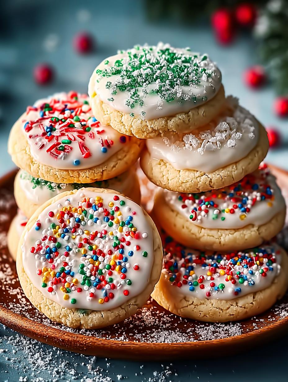 Stacked Christmas Sprinkle Cookies