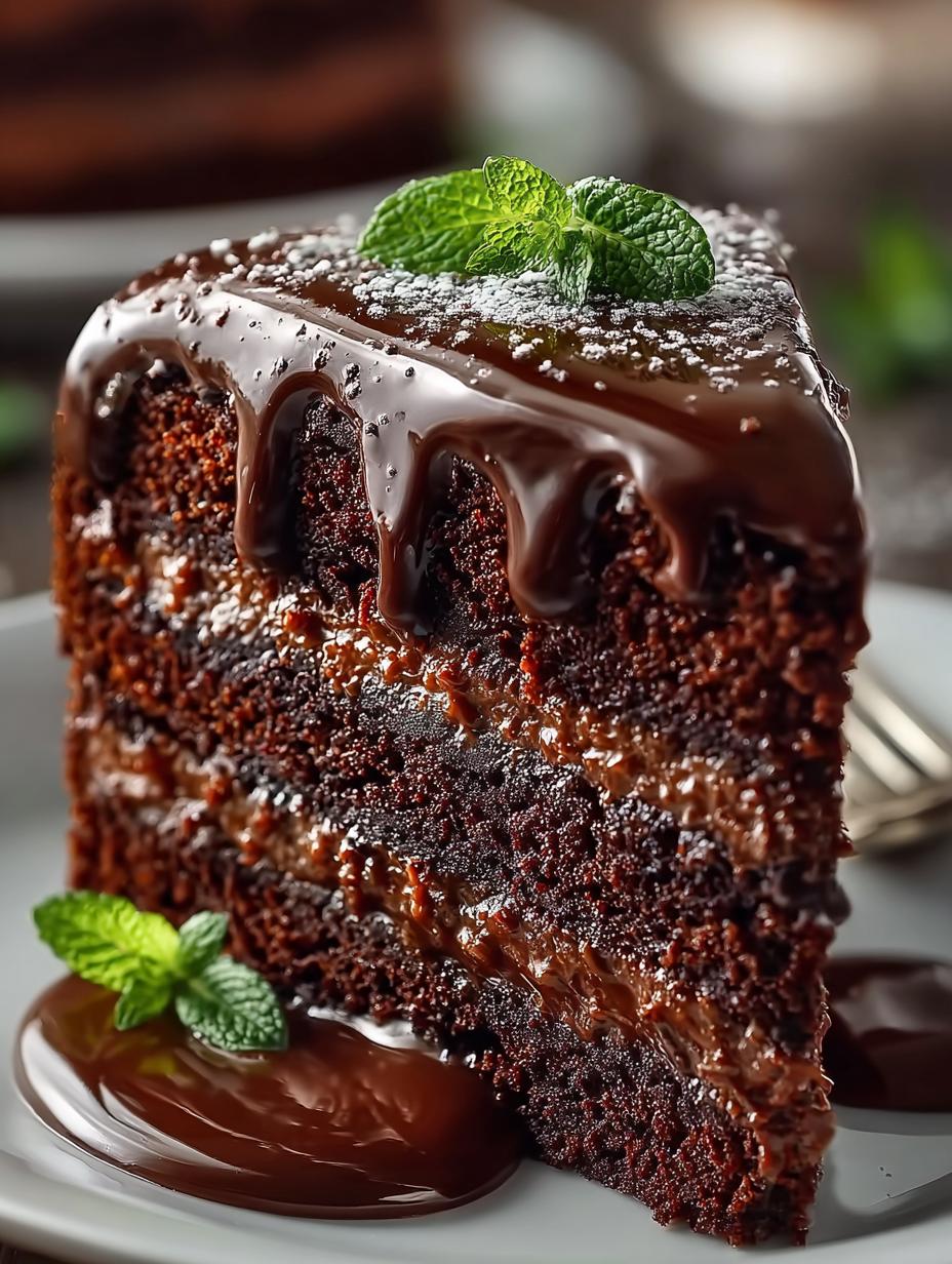 Heerlijke Ultimativ Feuchter Schokoladenkuchen, vers gebakken en perfect gesneden