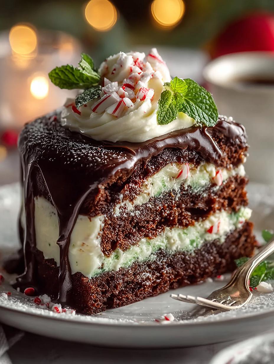 Weihnachtliche Pfefferminz Torte