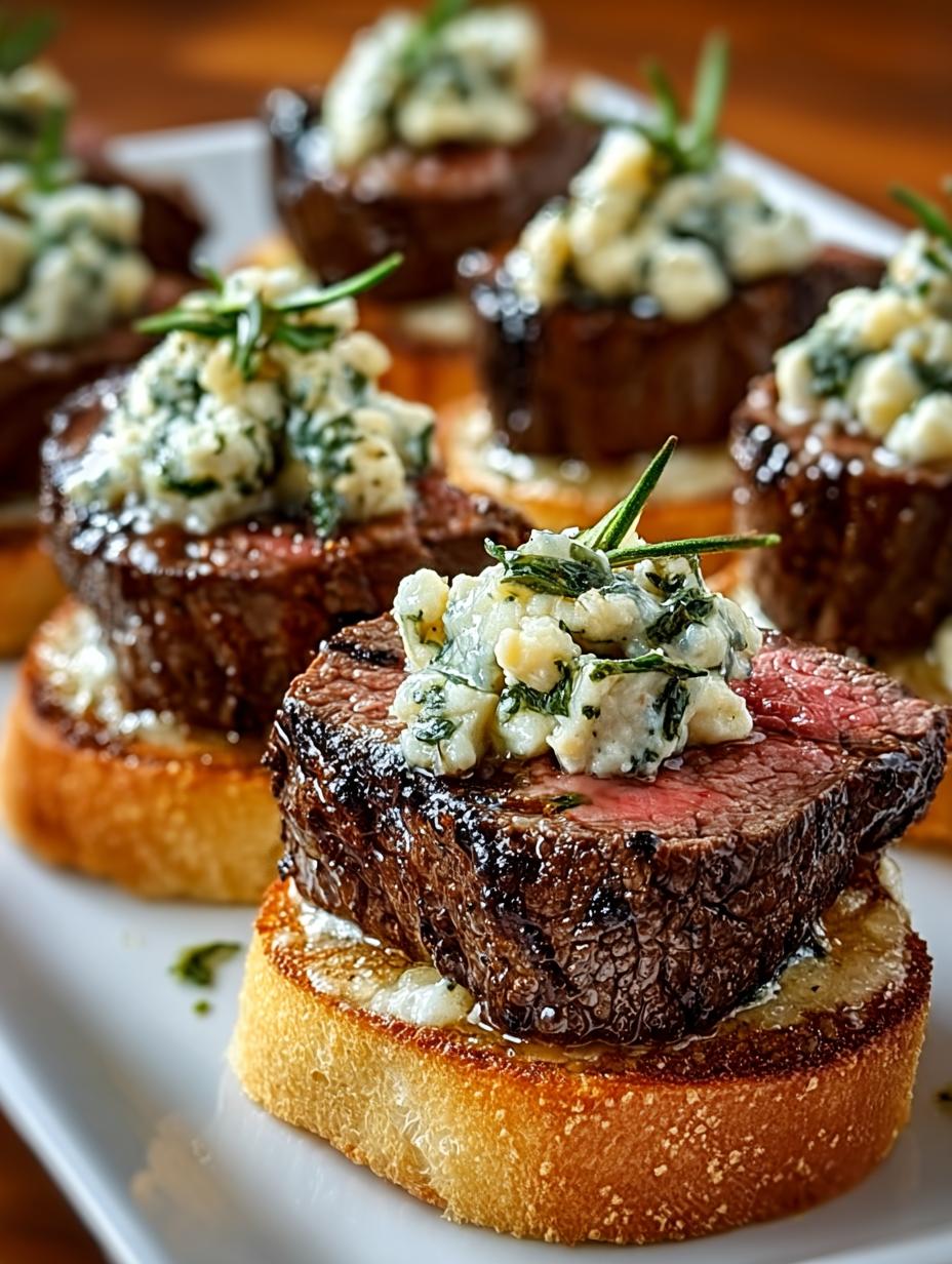 Beef Tenderloin Gorgonzola Crostini