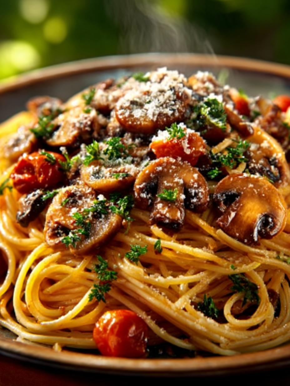 Champignon Spaghetti Pfanne
