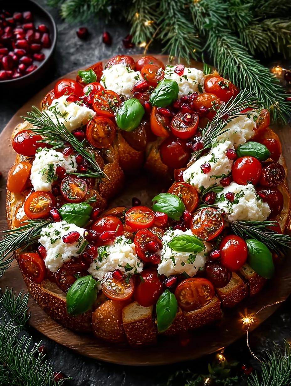 Wreed lekkere Christmas Bruschetta Wreath: 22 Min Feest! - Christmas Bruschetta Wreath - main visual representation