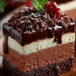 Dreischichtige Schokoladenmousse Torte
