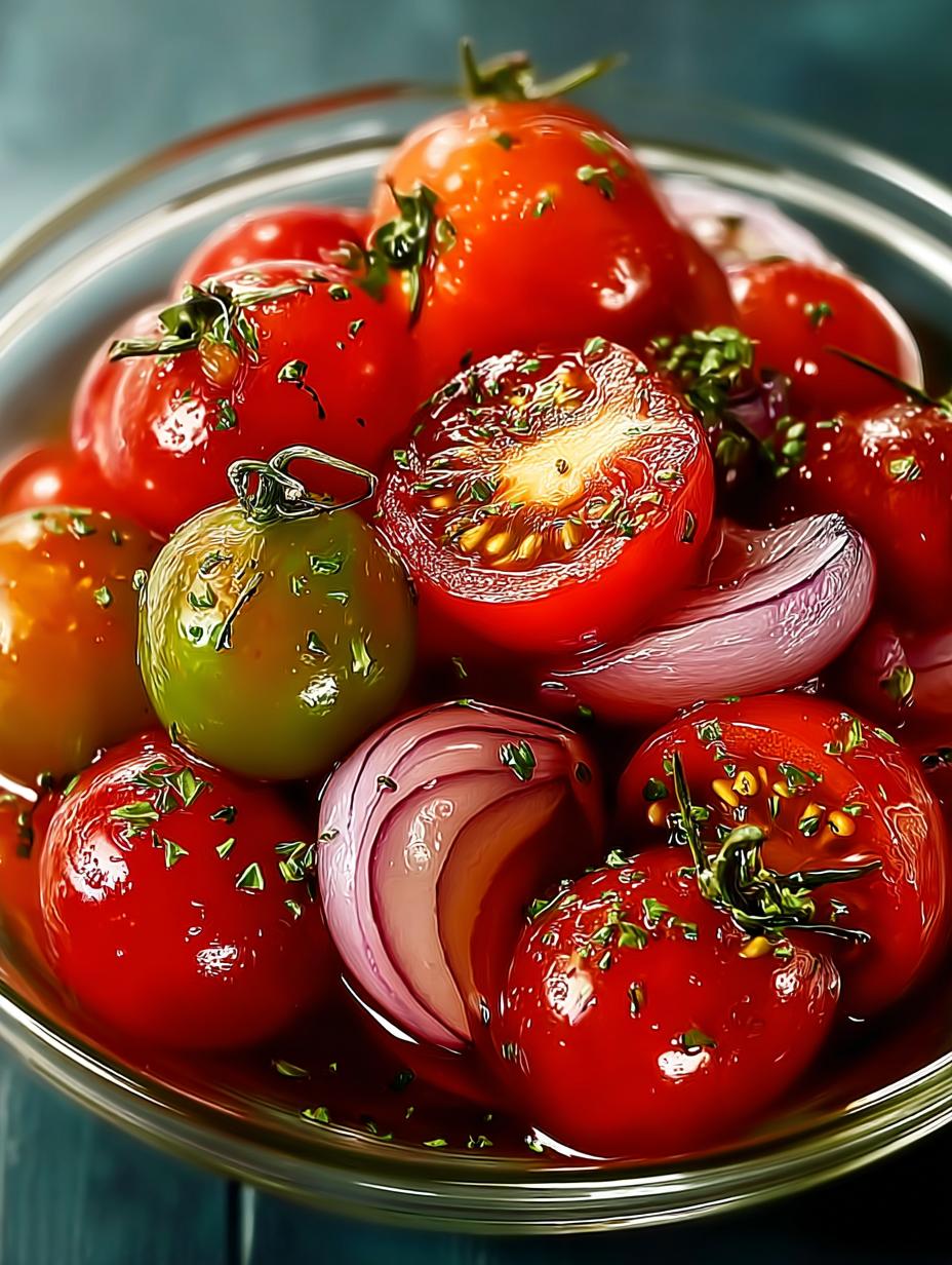 Eingelegte Kirschtomaten Rote Zwiebeln