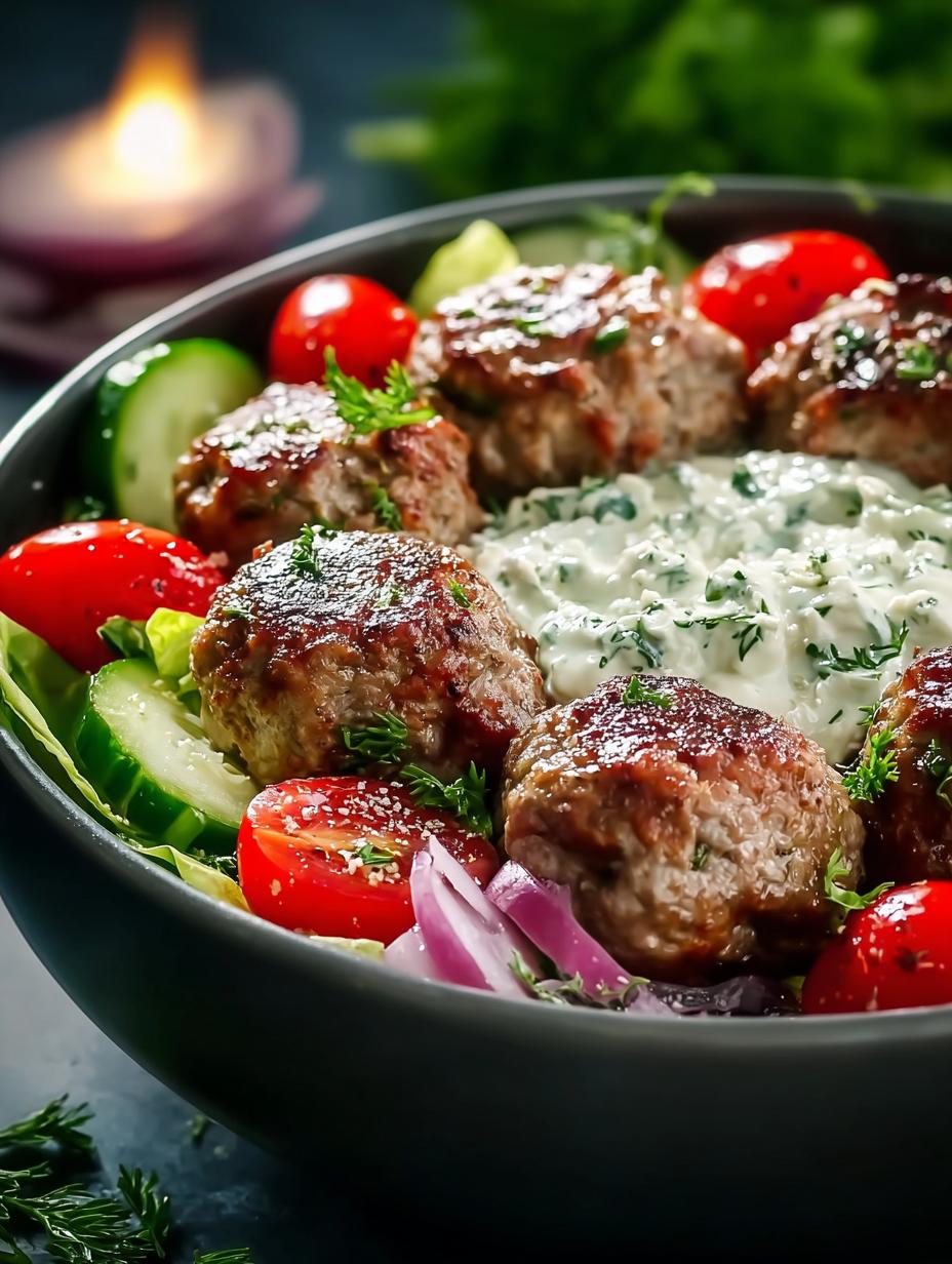 Griechische Fleischbaellchen Schuessel Mit