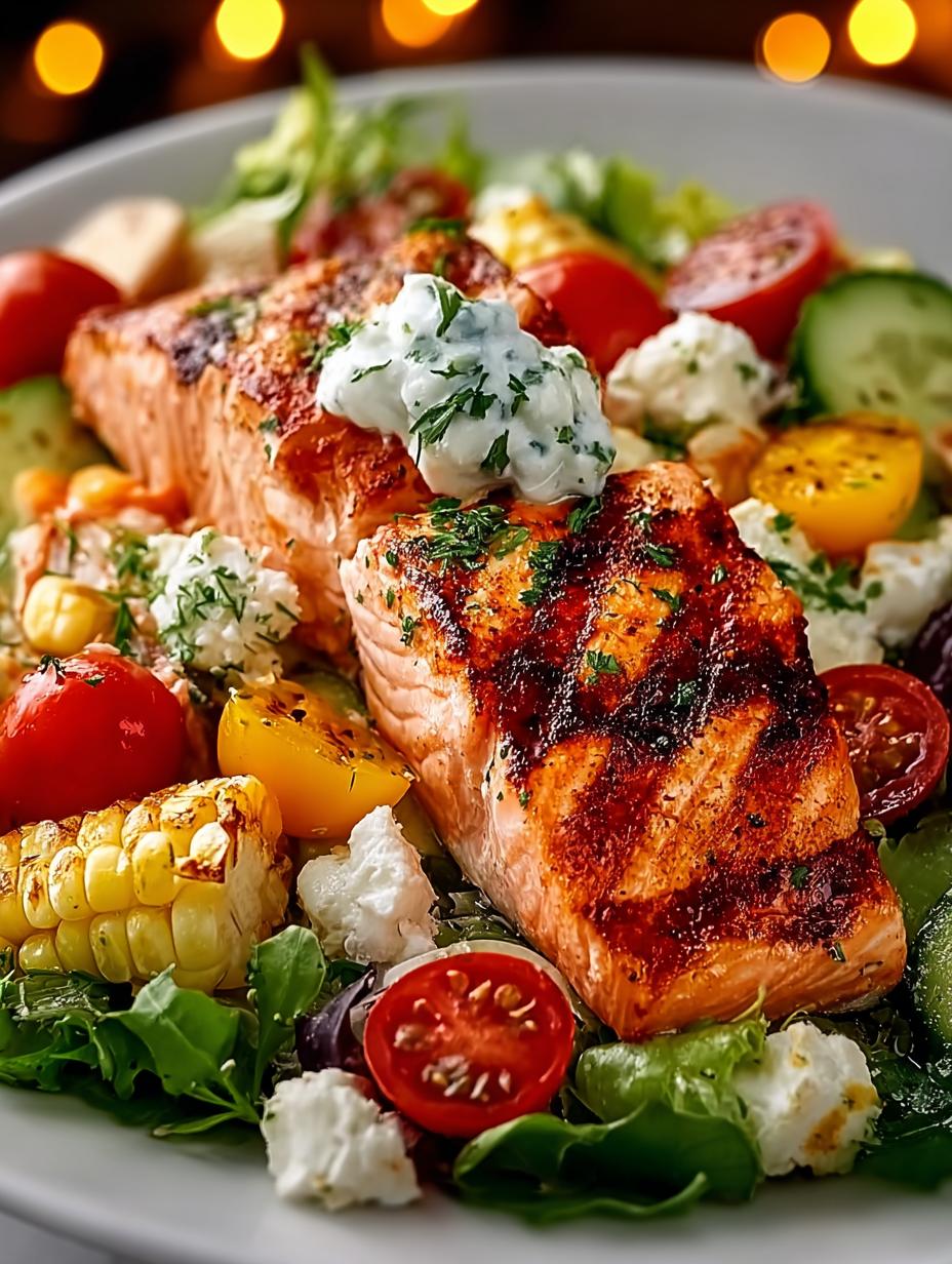 Grilled Salmon Cobb Salad