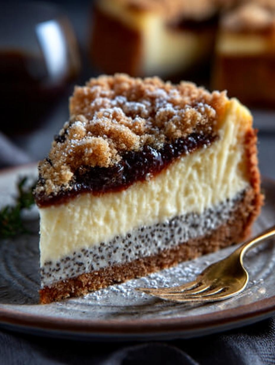 Kasekuchen Mit Mohn Und