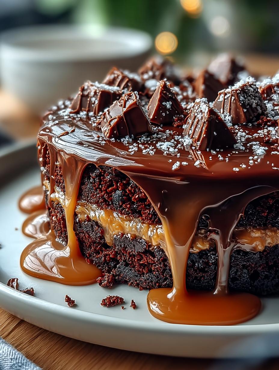 Onweerstaanbare Salzige Karamell Brownie Torte: 1 geheim 6 Onweerstaanbare Salzige Karamell Brownie Torte: 1 geheim - Salzige Karamell Brownie Torte - additional detail