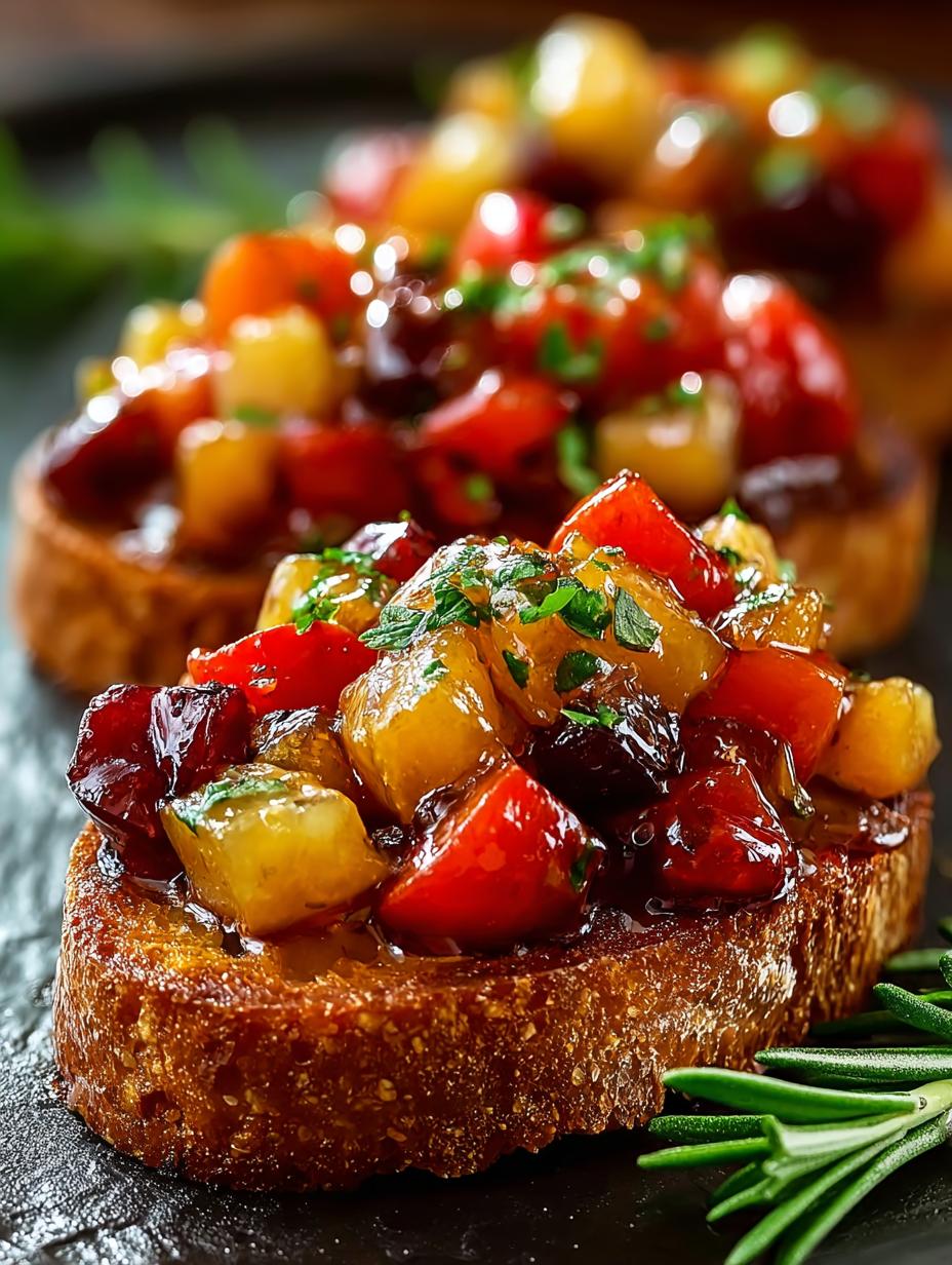 Pan Seared Fruitcake Bruschetta