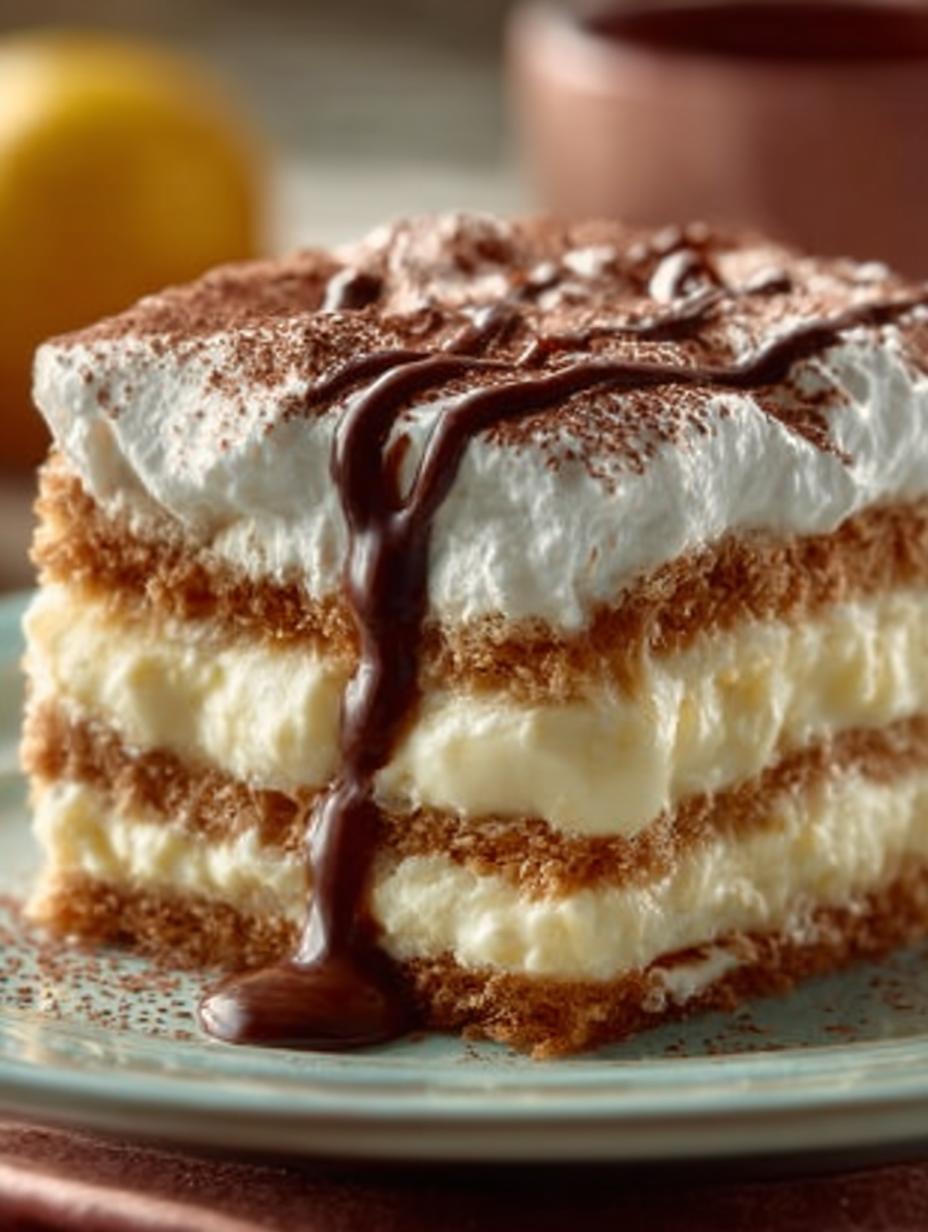 Fantastische Pudding Butterkeks Kuchen: 3 Manieren - Een close-up van de gelaagde textuur van Pudding Butterkeks Kuchen Ohne met romige pudding en zachte koekjes