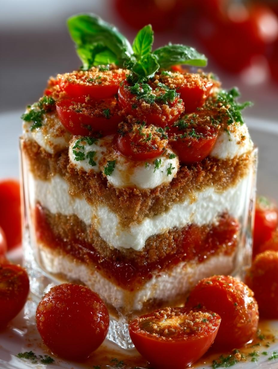 Tomaten Mozzarella Tiramisu: 1 Heerlijk vers meesterwerk - Tomaten Mozzarella Tiramisu - additional detail
