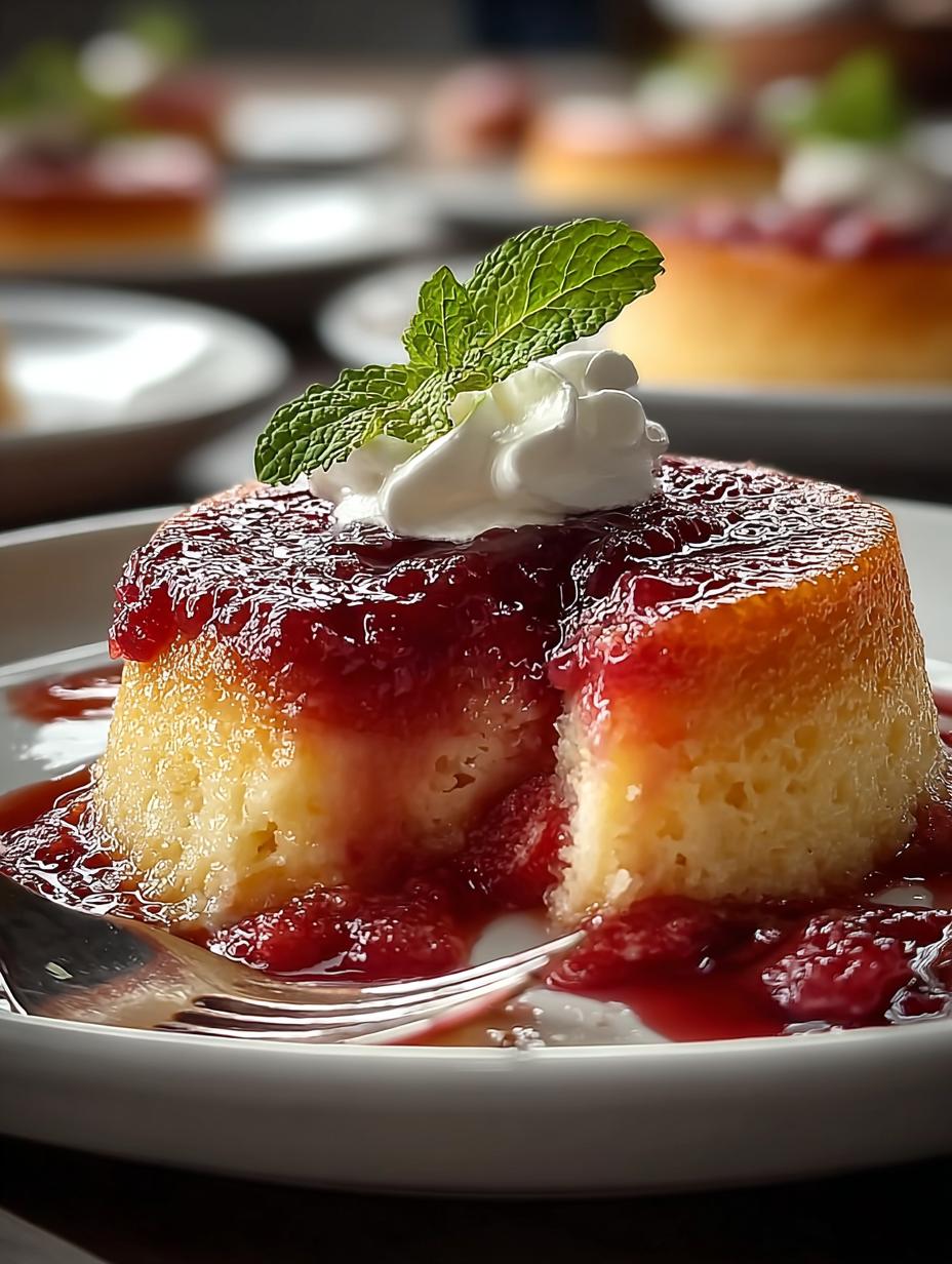 Verrukkelijke Bäckerischer Rhabarberpudding met een goudbruine korst, klaar om geserveerd te worden