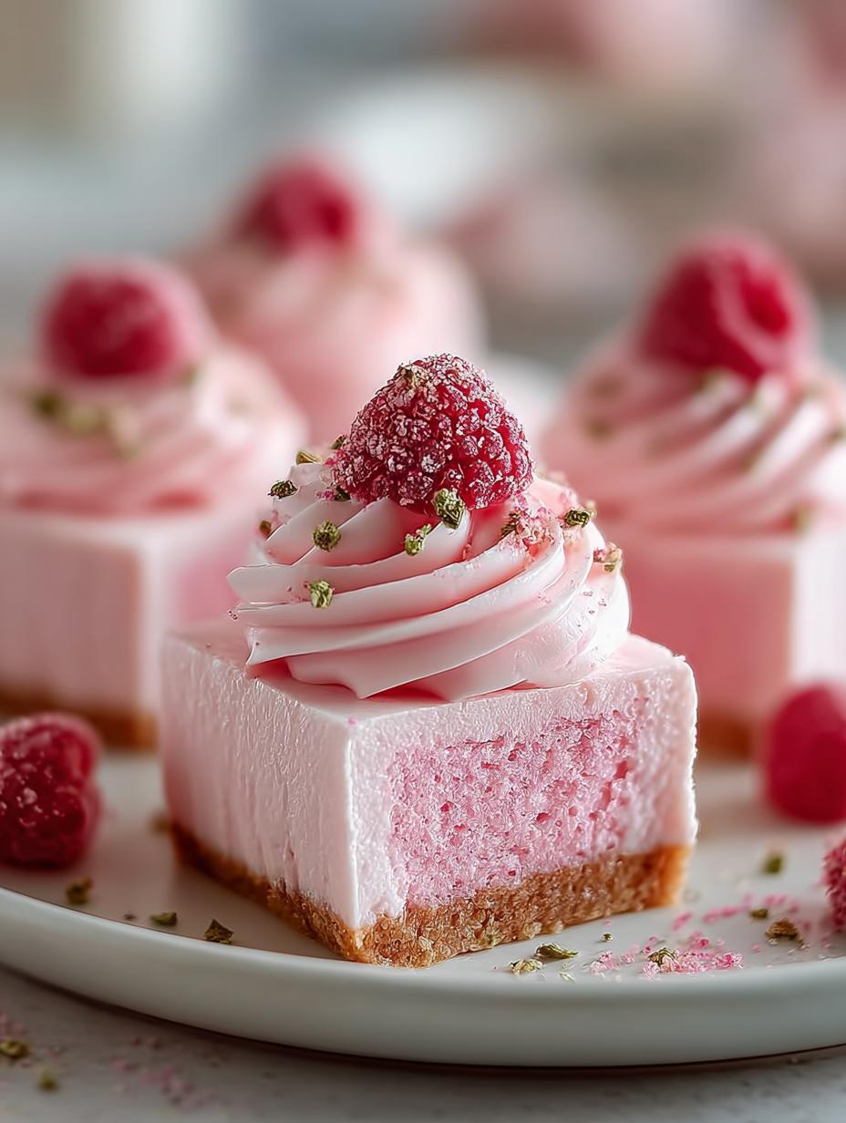 Close-up van een perfect gesneden stuk Bake Pink Velvet Cheesecake, klaar om te serveren