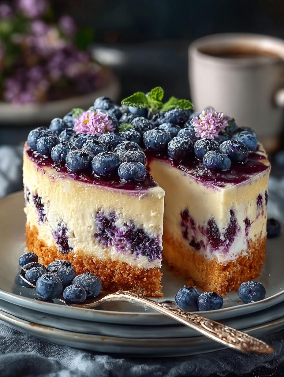 Blueberry Cream Cake: Jouw Magische Oma's 60 Min Recept 5 Blueberry Cream Cake: Jouw Magische Oma's 60 Min Recept - Blueberry Cream Cake - een close-up van de romige vulling met verse bosbessen
