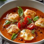 Cheese Dumpling Tomato Soup