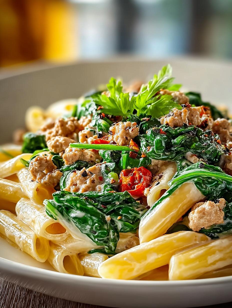 Creamy Ground Turkey Spinach