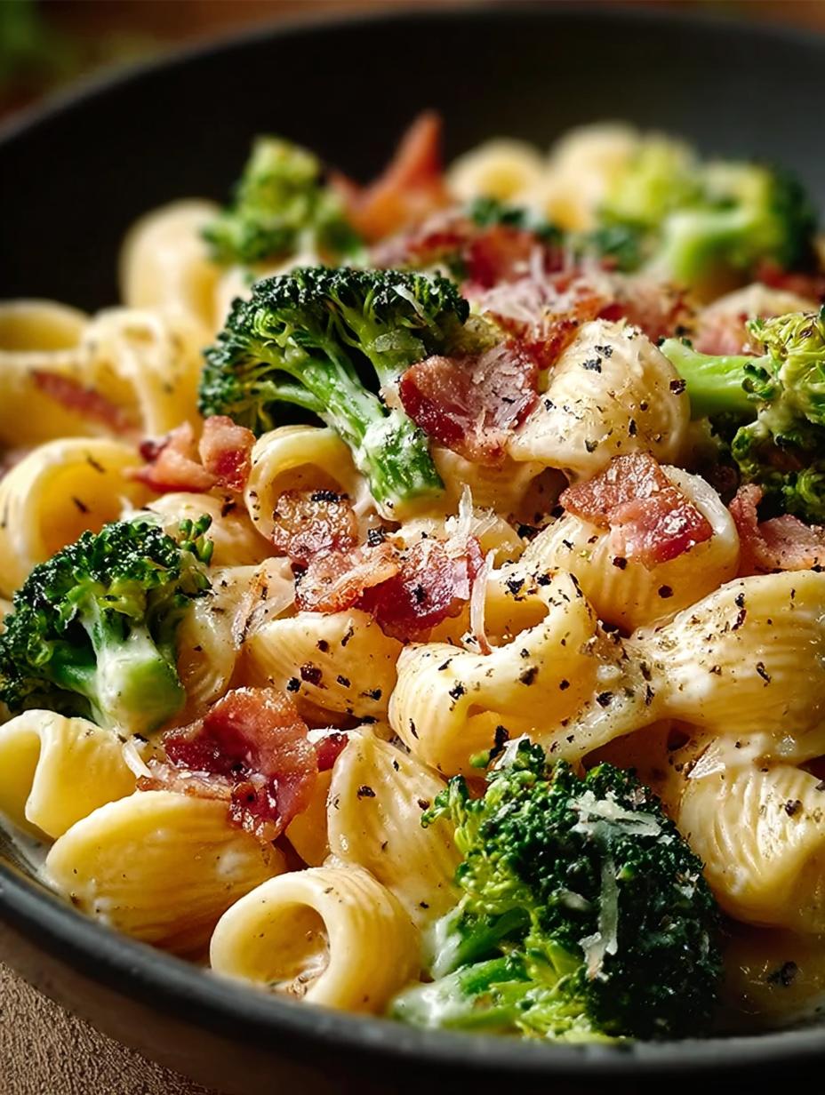 Cremige Brokkoli Speck Pasta