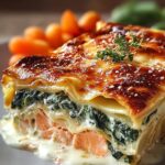 Cremige Lachs Spinat Lasagne