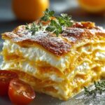 Cremige Orangen Lasagne