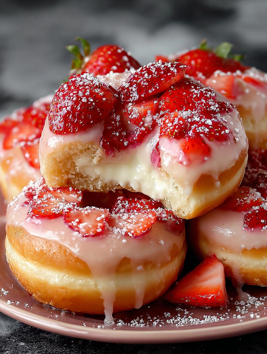 Erdbeer Cheesecake Gefullte Donuts