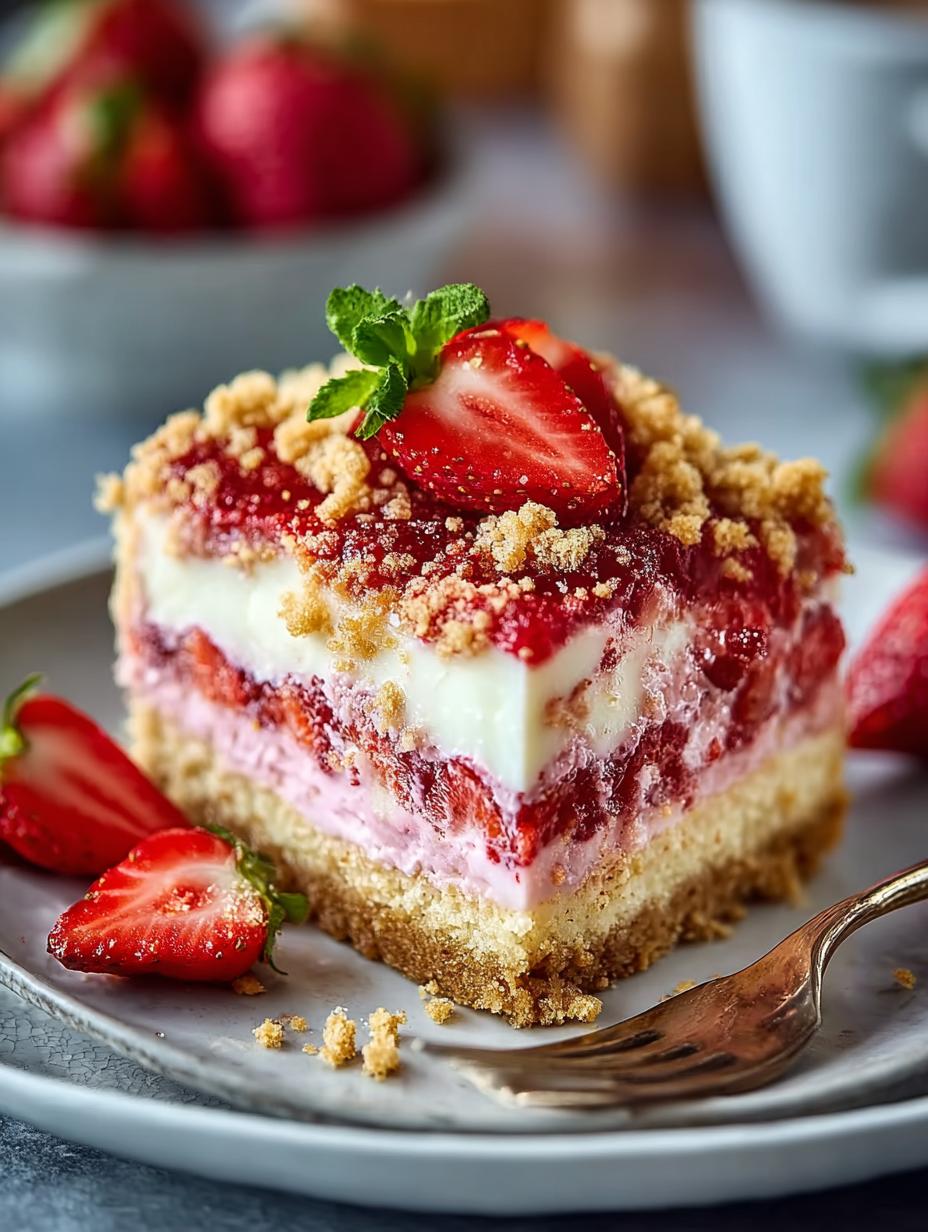 Erdbeer Crunch Kuchen