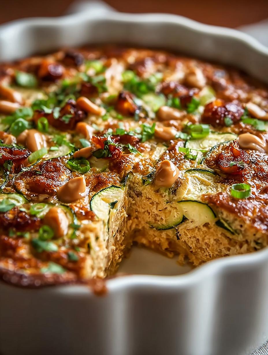 Heerlijke Erdnussbutter Zucchini Auflauf: 1 pan wonder - Erdnussbutter Zucchini Auflauf - main visual representation