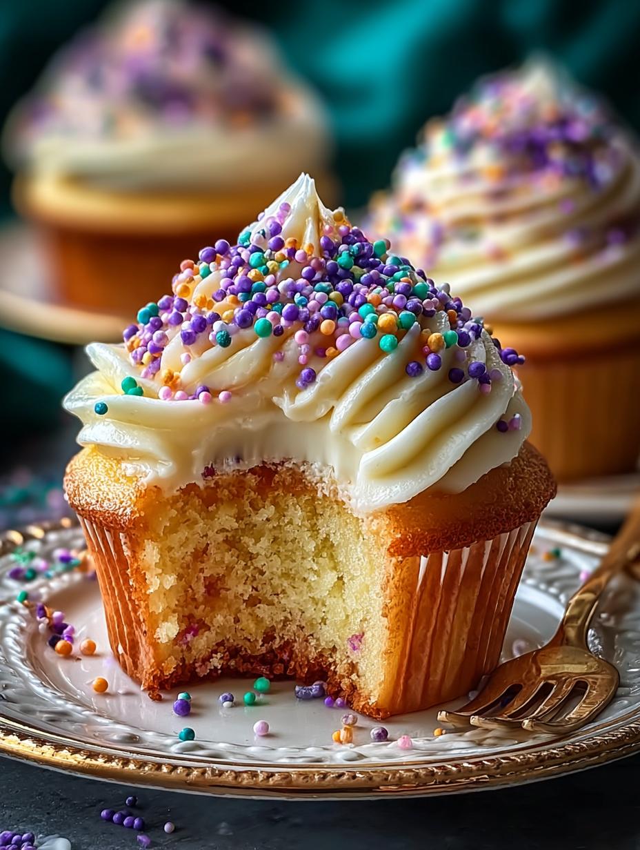 Festive King Cake Cupcakes