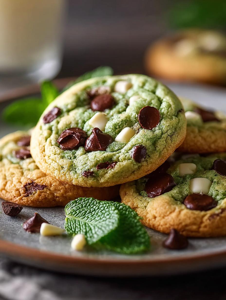 Green Mint Chip Cookies