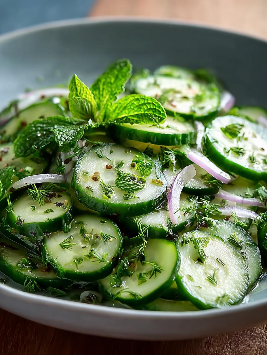 Healthy Cucumber Mint Salad