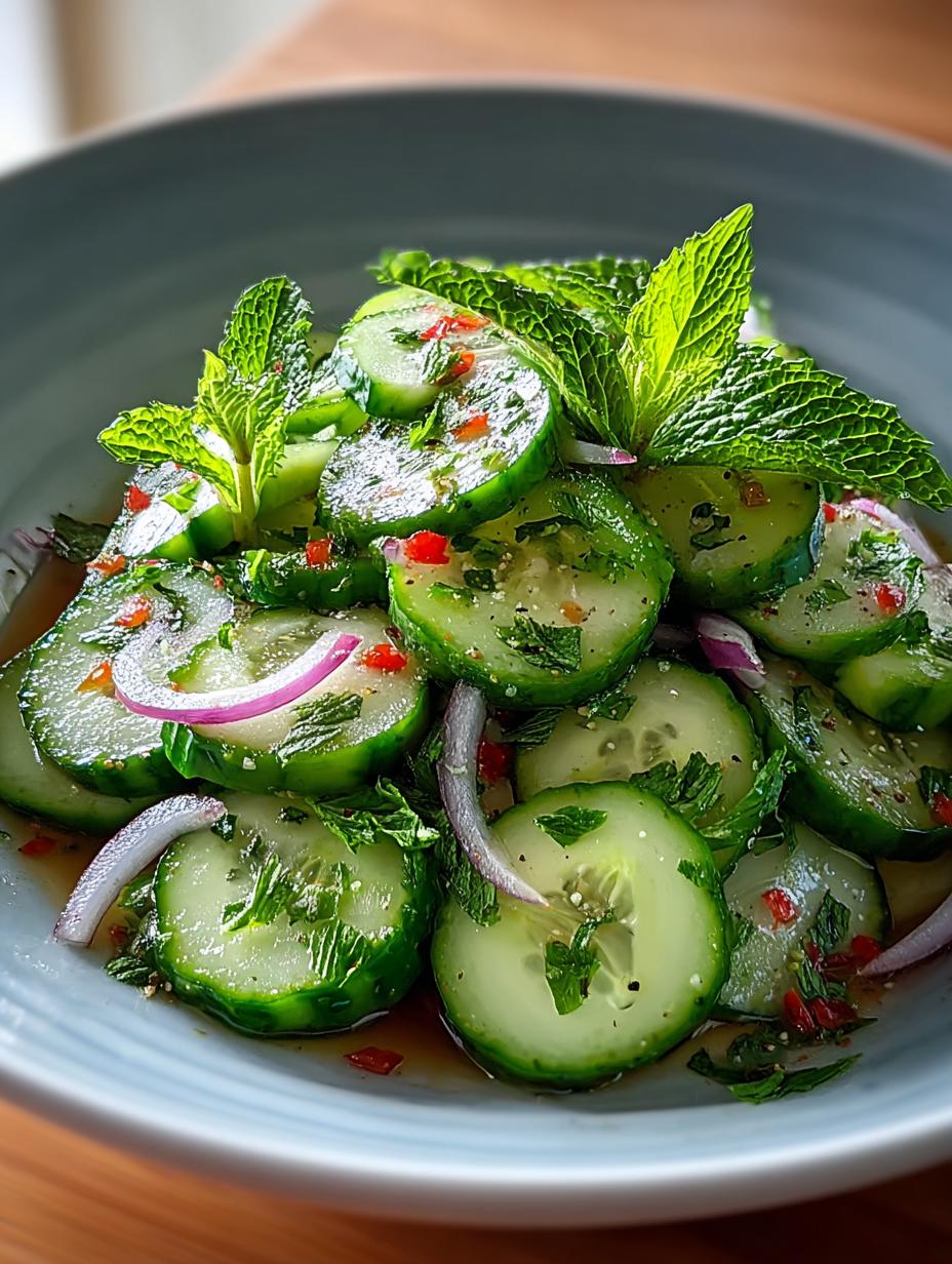 Healthy Cucumber Mint Salad