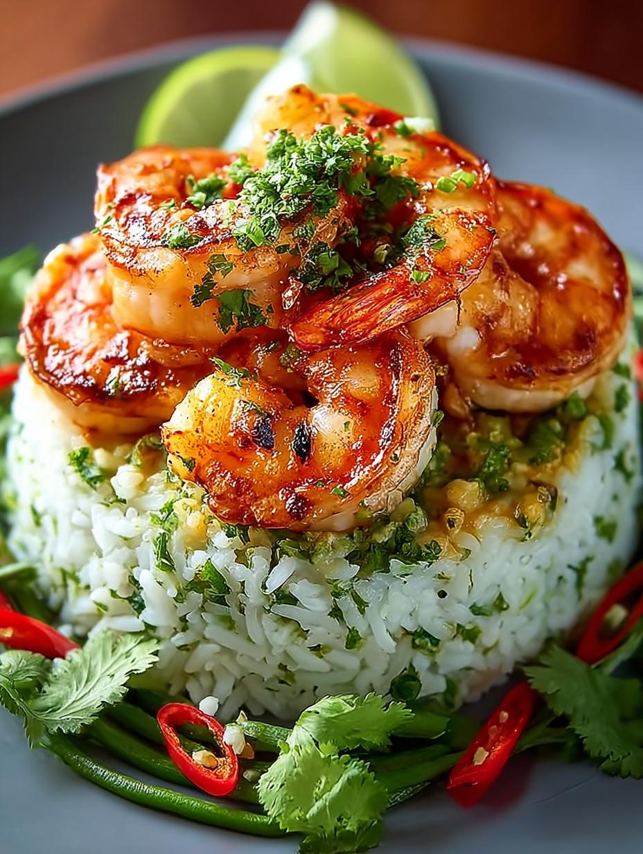 Honig Limetten Garnelen Reis