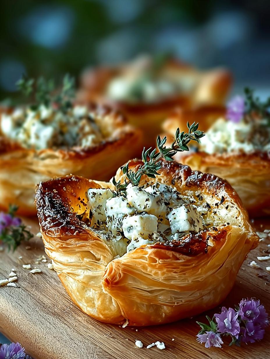 Heerlijke Knusprige Fetaschiffchen Aus Blaetterteig, perfect goudbruin gebakken en klaar om te serveren