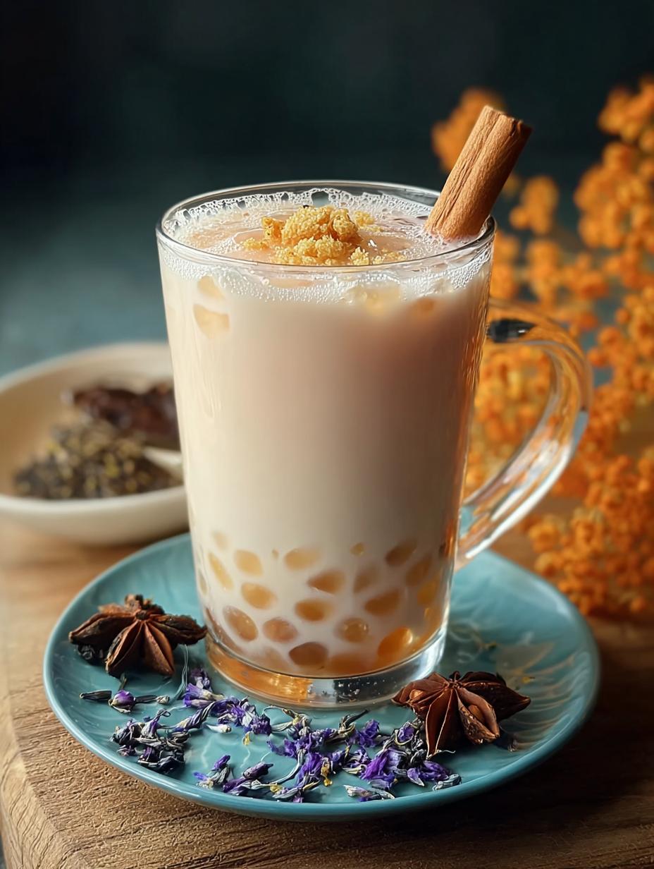 Ingrediënten voor Moon Milk Tea, inclusief vlindererwtenbloesemthee en kamille