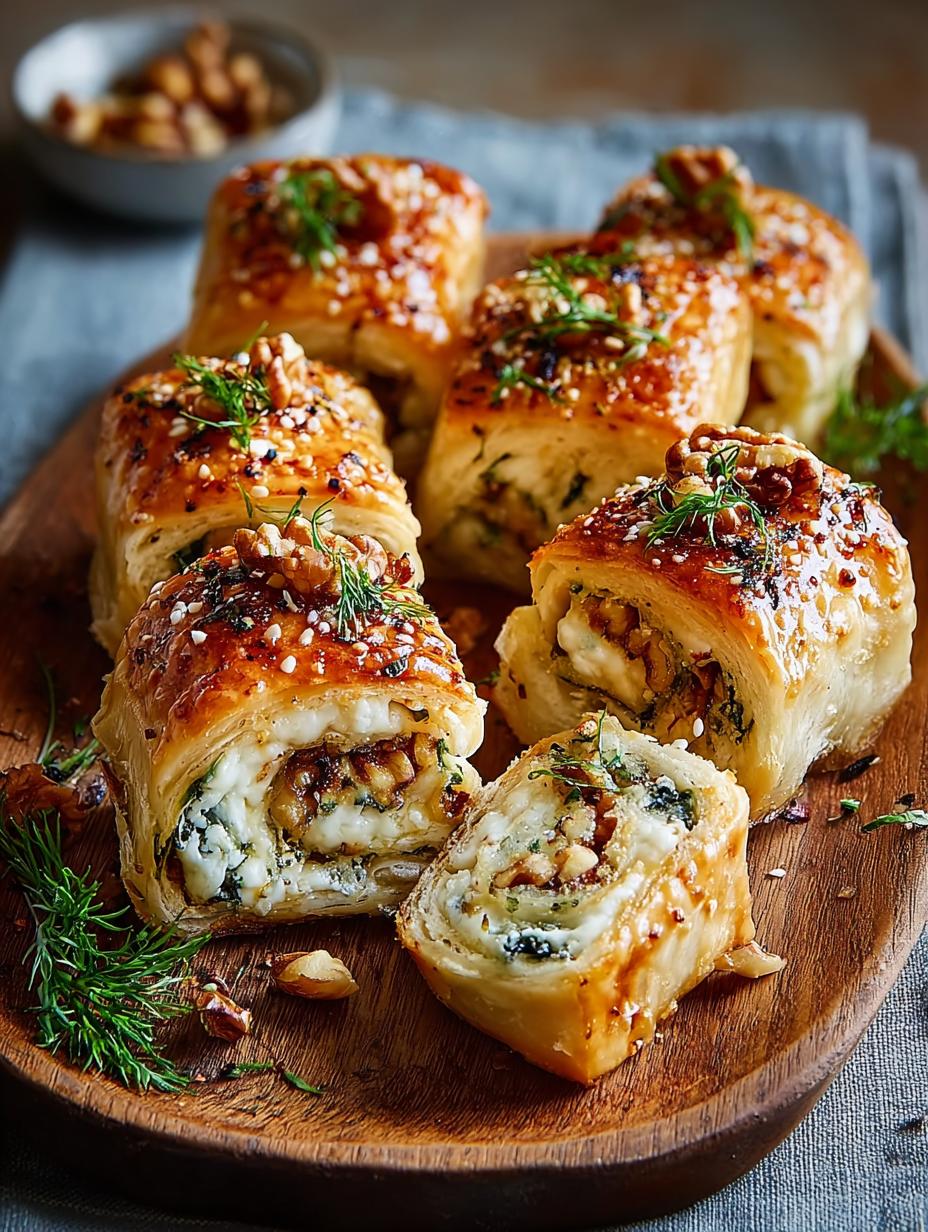 Pickled Walnut Cheese Rolls