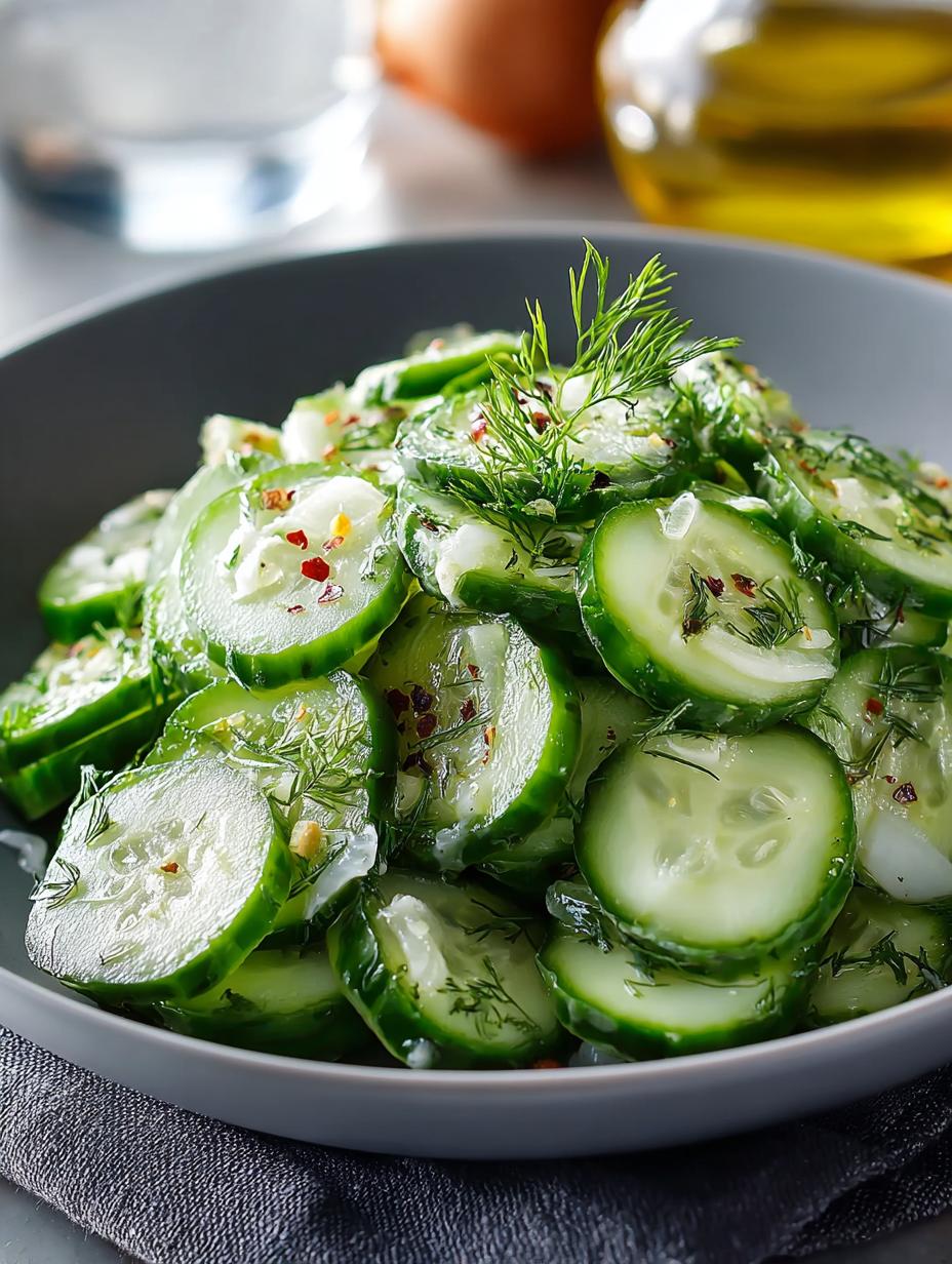 Poolse Komkommersalade: 7 Redenen waarom je dit mág proeven! - Polish Cucumber Salad - additional detail