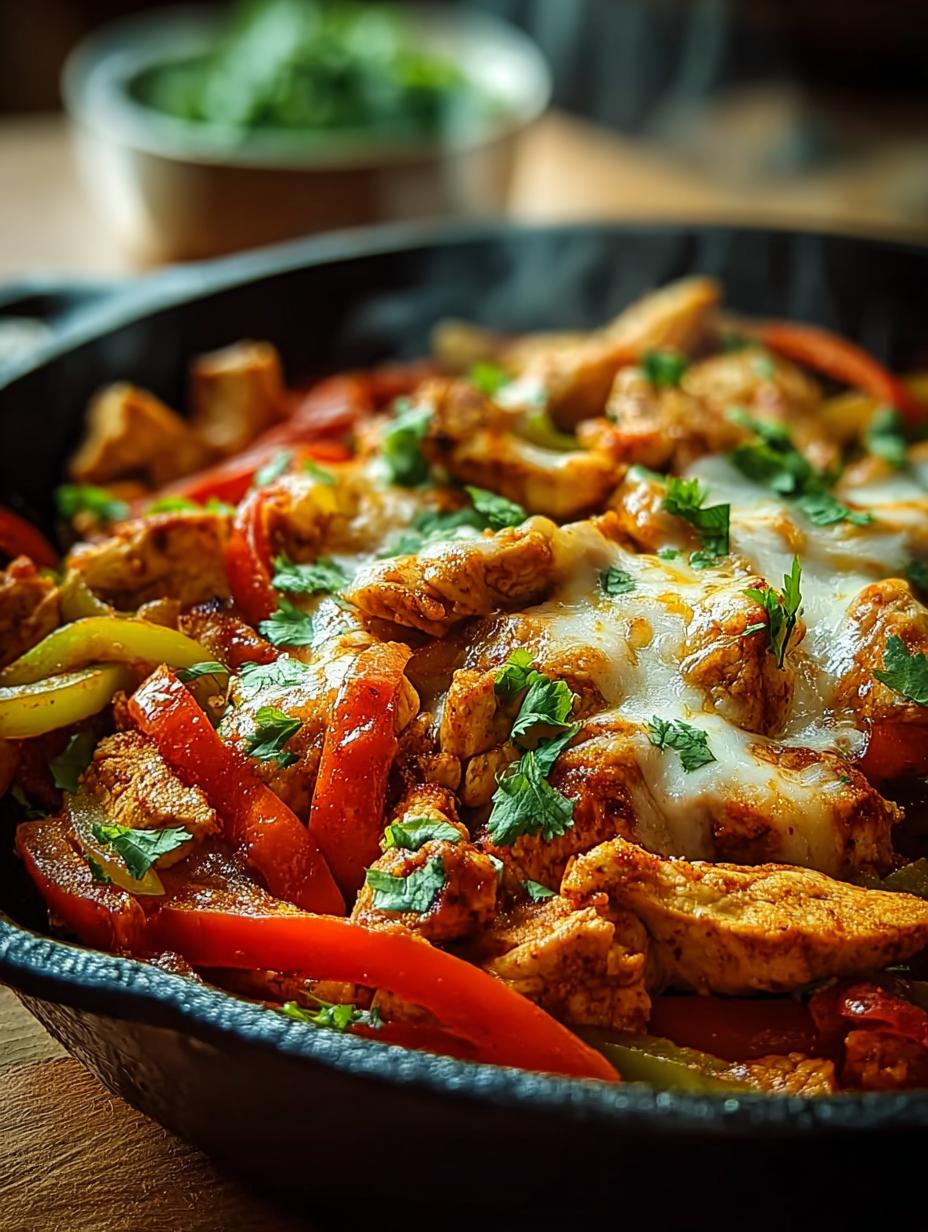 Queso Huhnchen Fajita Pfanne