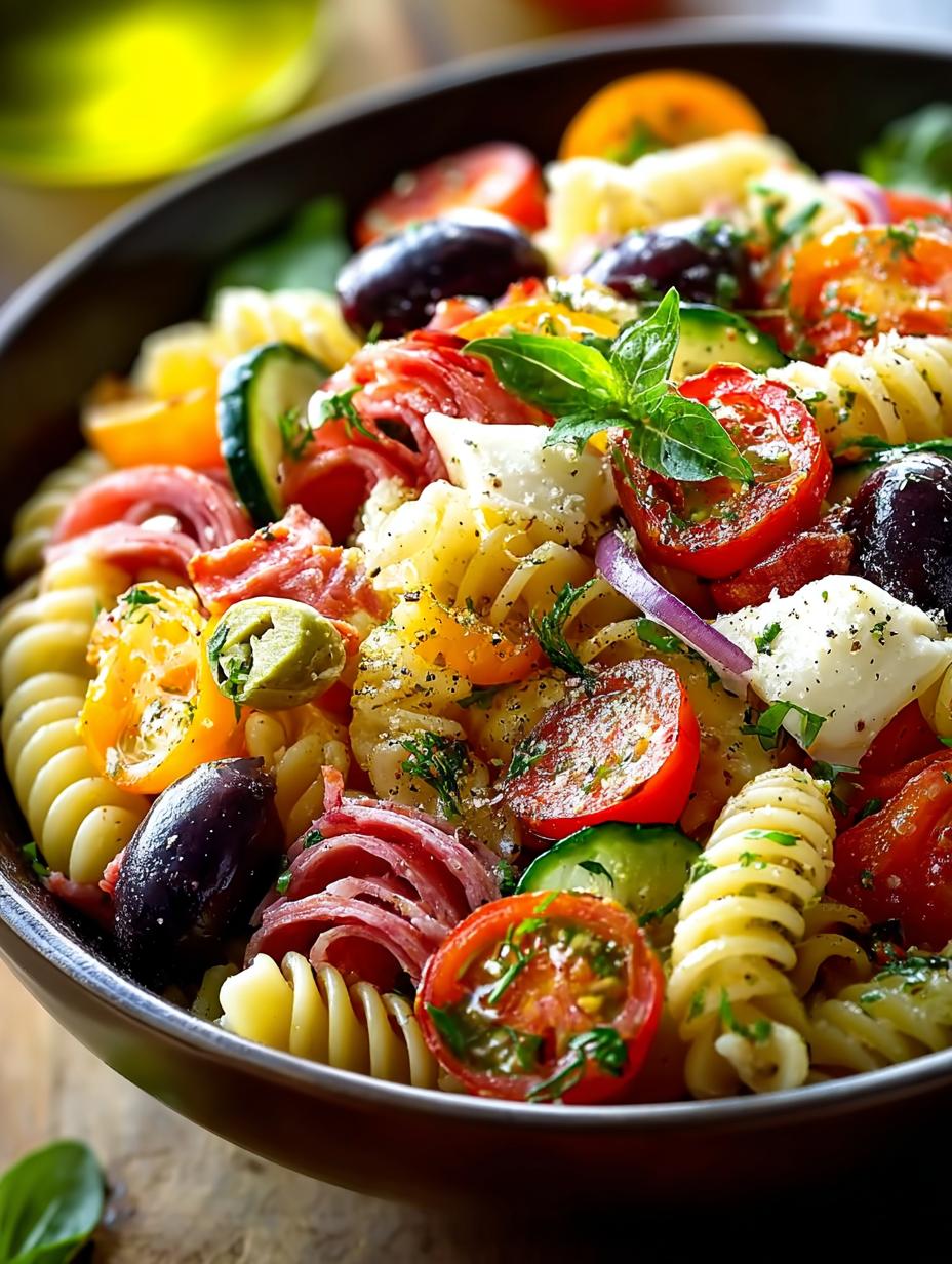 Rainbow Antipasto Pasta Salad